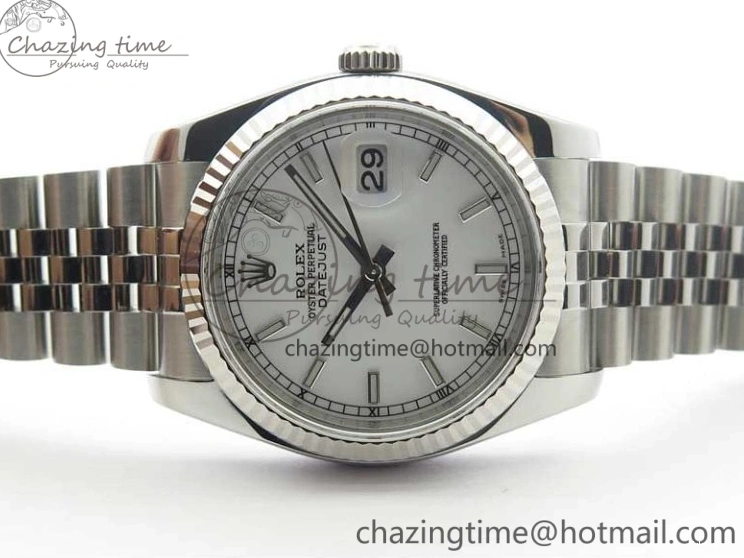 on Steel Edition 116234 Dial 36 SS 1:1 DateJust 904L White V3 SH3135 Jubilee ARF Best Bracelet 0501